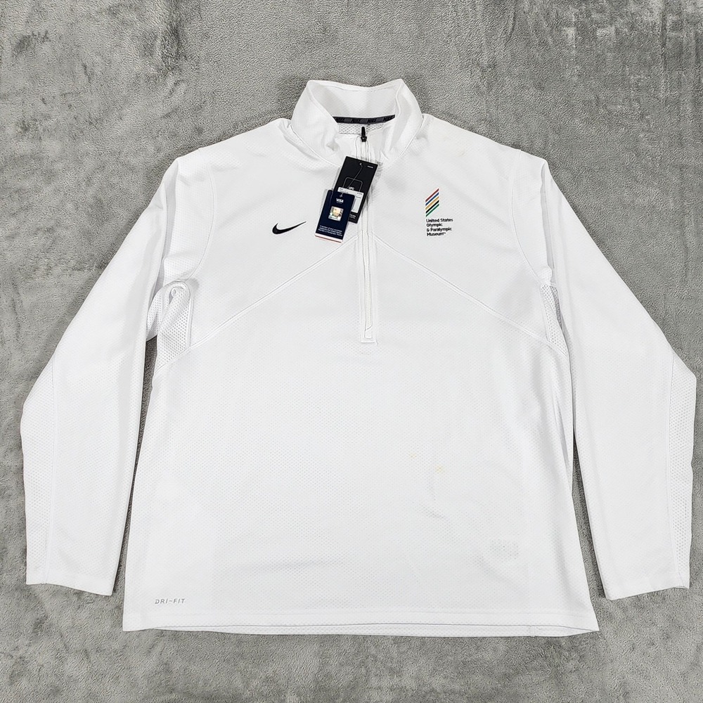 United States Olympic & Paralympic Museum Shirt Mens 2XL Nike Dri Fit 1/4 Zip